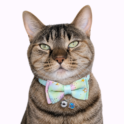 Mint Green Galaxy Bowtie Cat Collar