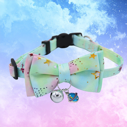 Mint Green Galaxy Bowtie Cat Collar