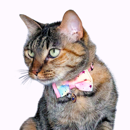 Pink Moonstar Galaxy Bowtie Cat Collar