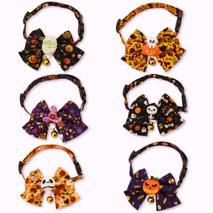 Halloween Bow Cat Collar with Charm & Bell (6 Styles)