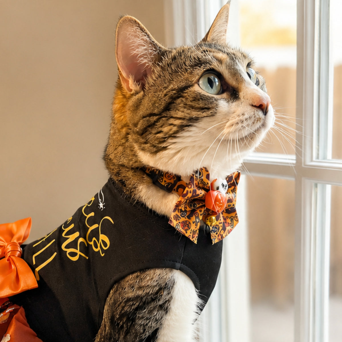 Halloween Bow Cat Collar with Charm & Bell (6 Styles)