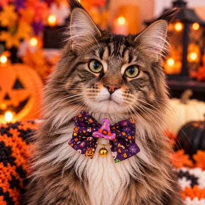 Halloween Bow Cat Collar with Charm & Bell (6 Styles)