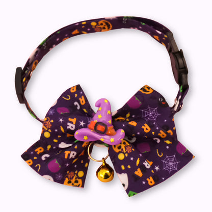 Halloween Bow Cat Collar with Charm & Bell (6 Styles)