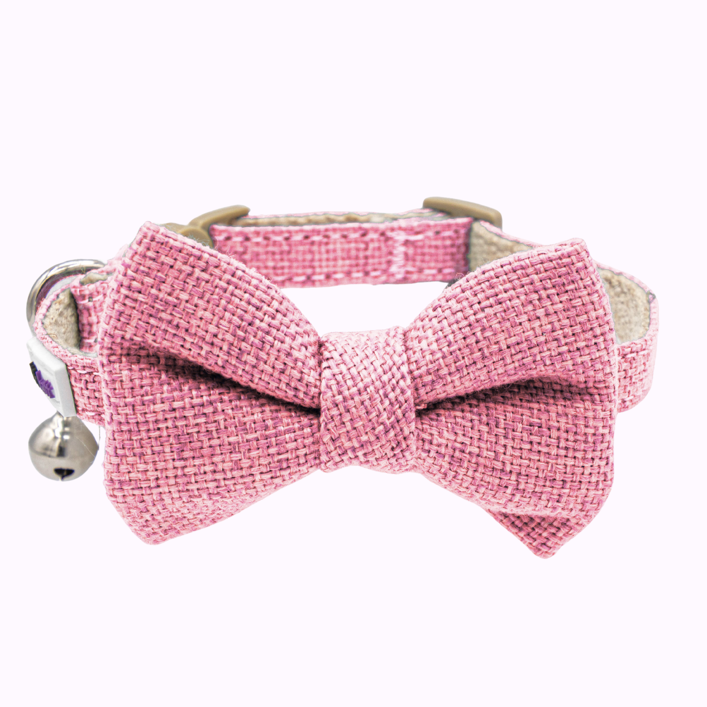 Pink Hemp Cotton Bowtie Cat Collar