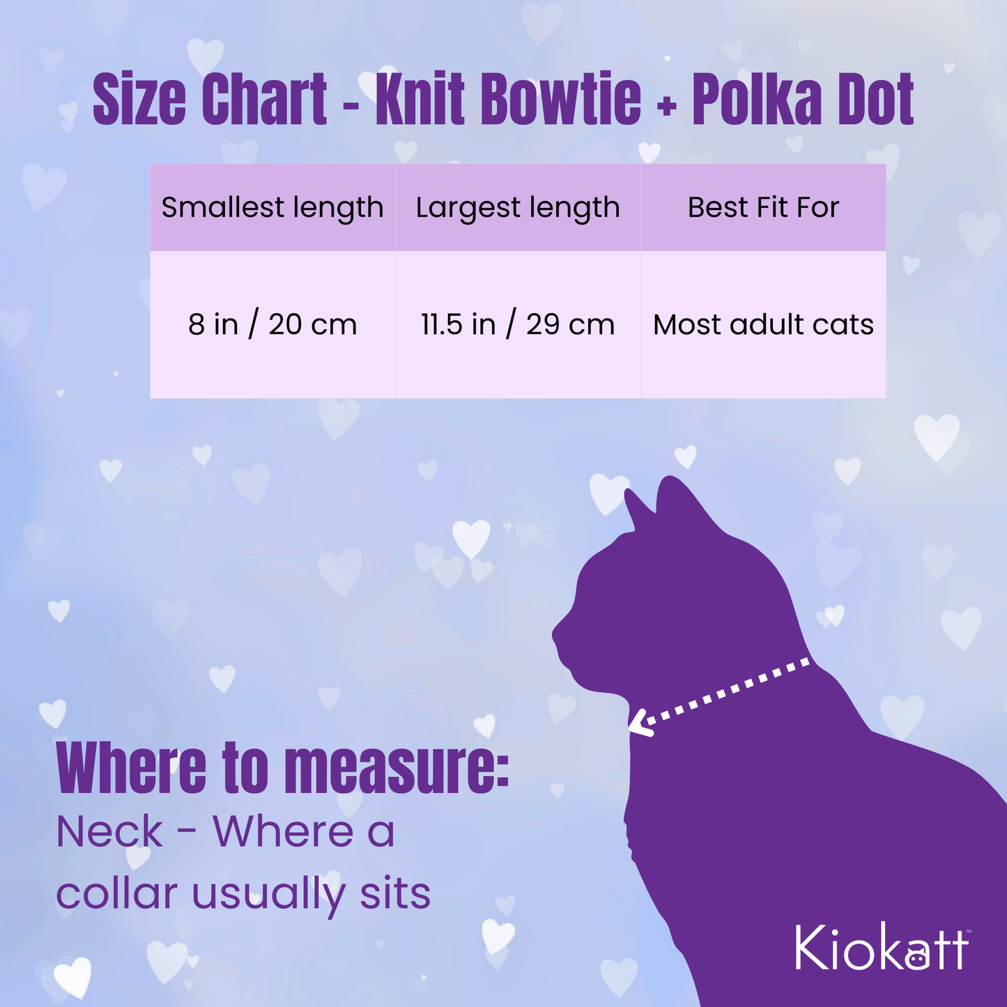 Blue Knit Bow + Polka Dot Cat Collar
