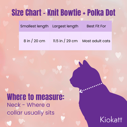 Yellow Knit Bow + Polka Dot Cat Collar