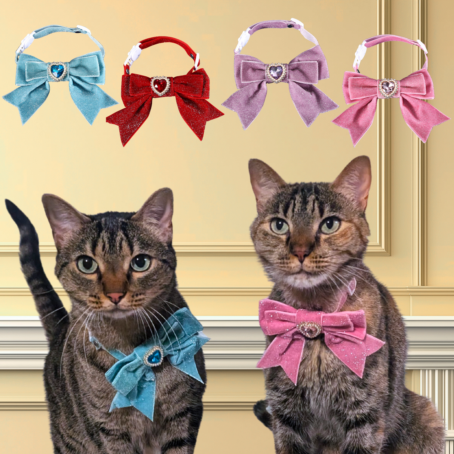 Soft Purple Princess Sparkle Bow Cat Collar