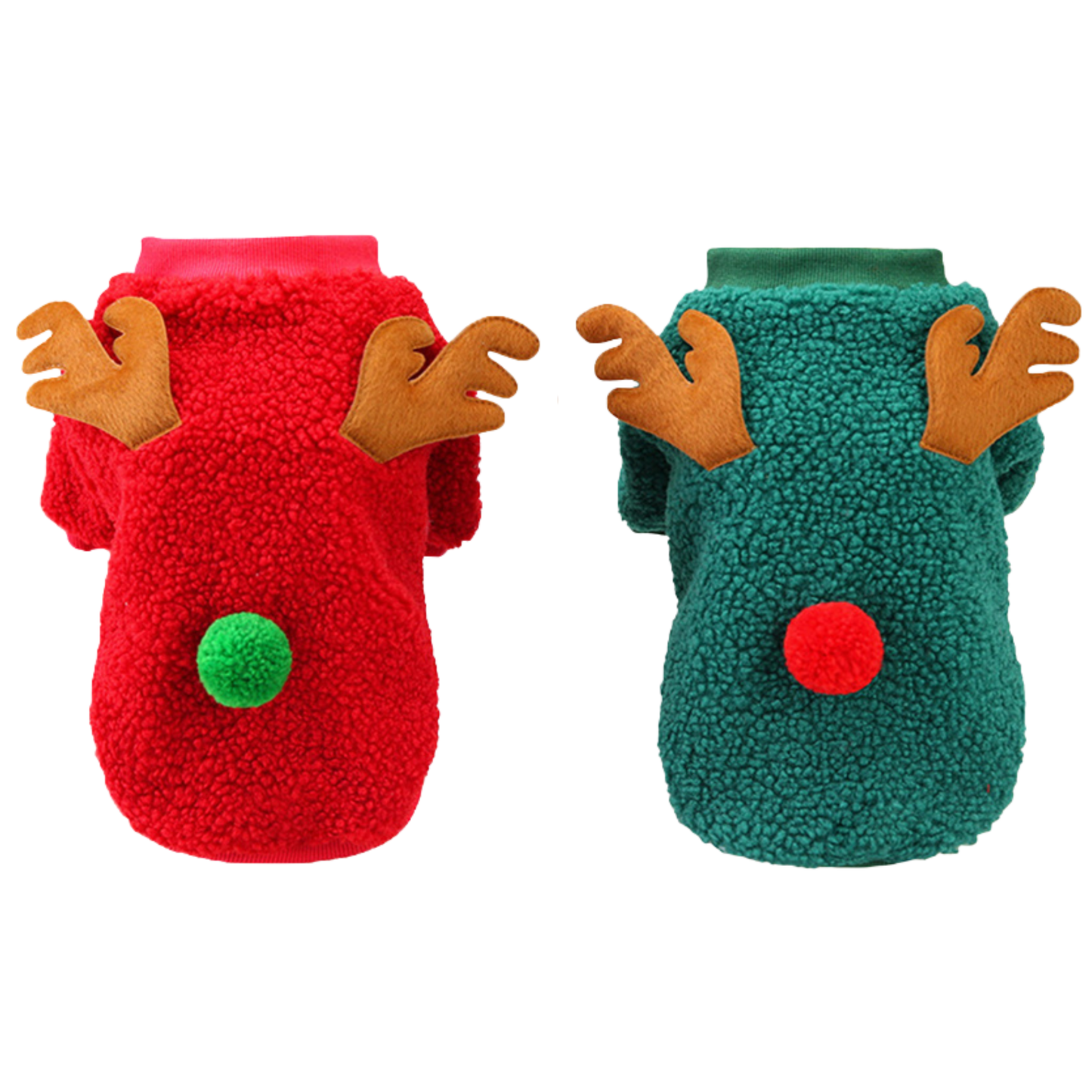 3D Reindeer Holiday Cat Sweater (Red or Green)