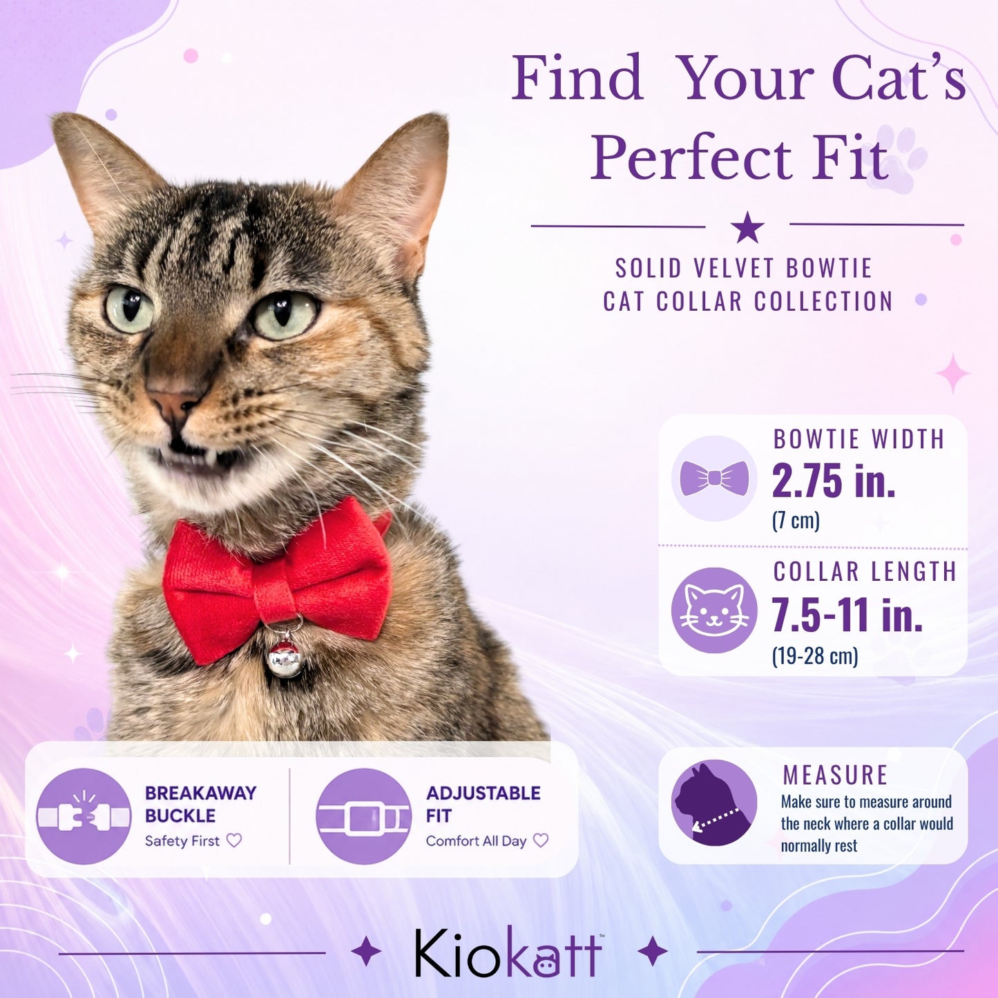 Red Velvet Bowtie + Bell Cat Collar