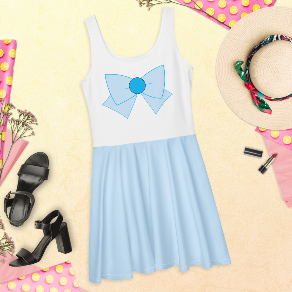 Wisdom & Water Skater Dress – Light Blue Casual Cosplay