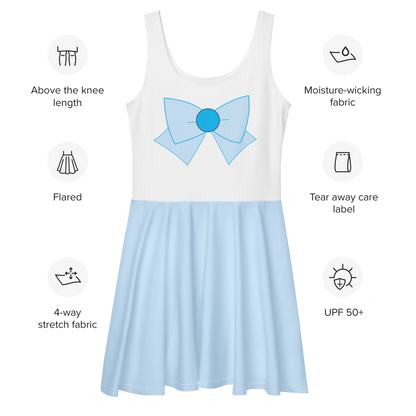 Wisdom & Water Skater Dress – Light Blue Casual Cosplay