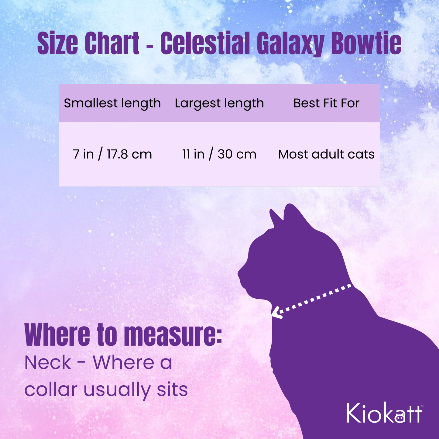 Pink Moonstar Galaxy Bowtie Cat Collar