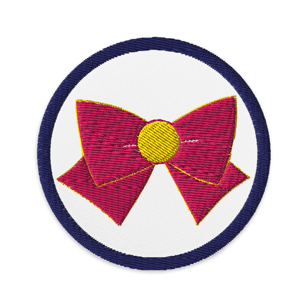Magical Girl Guardians Bow Circle Patch – Cute Iron-On or Sew-On Embroidered Badge