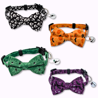 Halloween Cotton Bowtie Cat Collar with Bell (4 Styles)