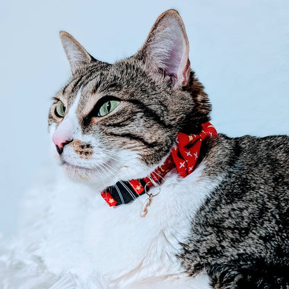 Lunar Ember – Red Celestial Bowtie Cat Collar