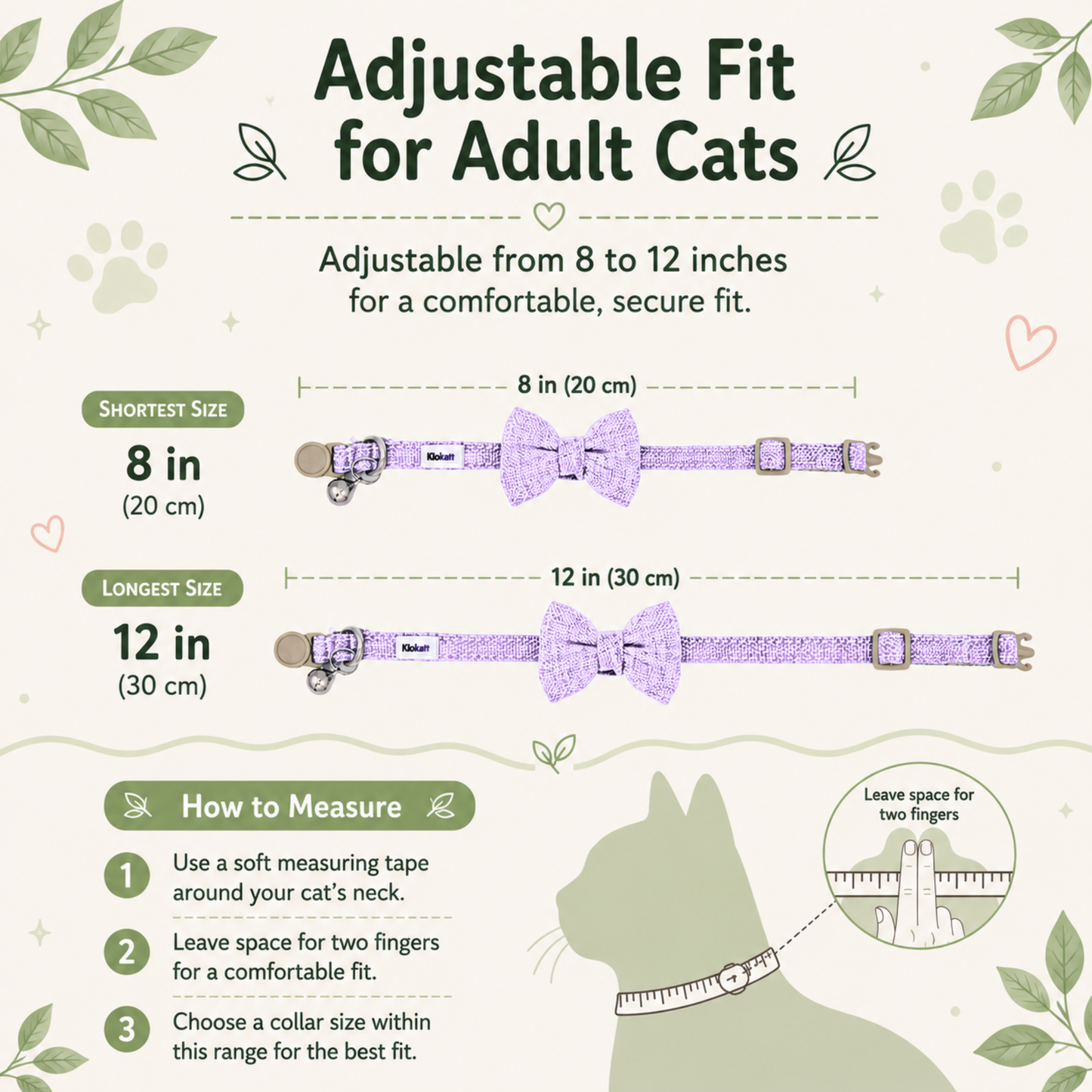 Purple Hemp Cotton Bowtie Cat Collar
