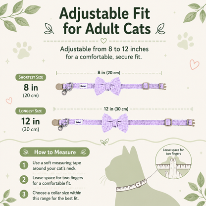 Purple Hemp Cotton Bowtie Cat Collar