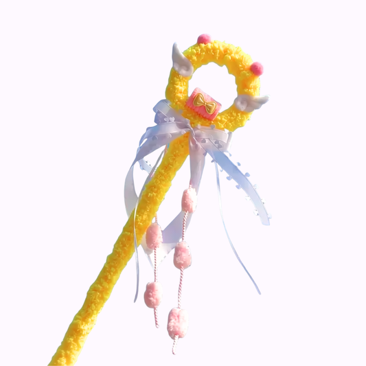 Yellow Angel Wing Cat Wand Toy
