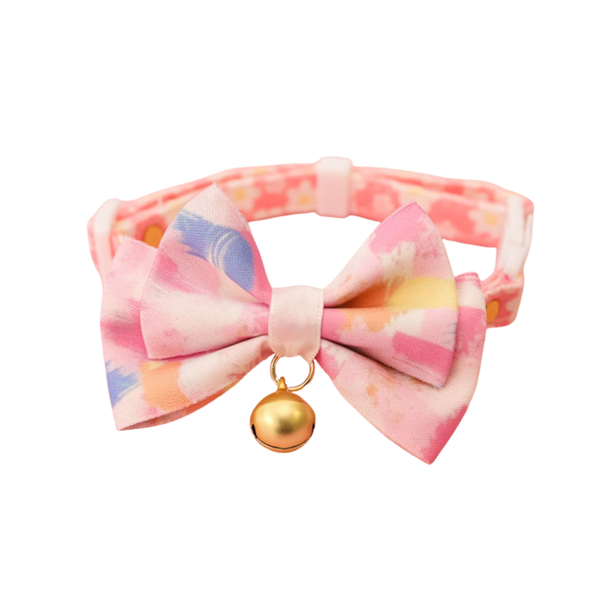 Watercolor Bow Cat Collar Set of 2 - Pink & Purple