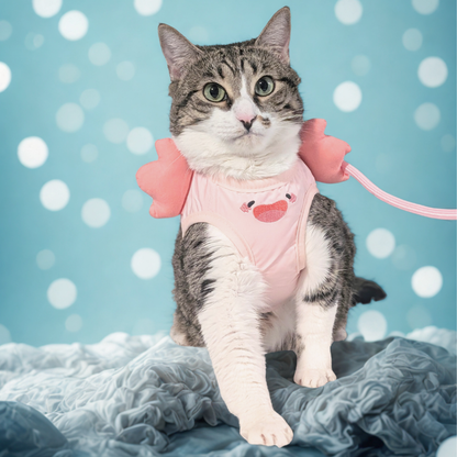 Pink Axolotl Cat Harness + Leash Set