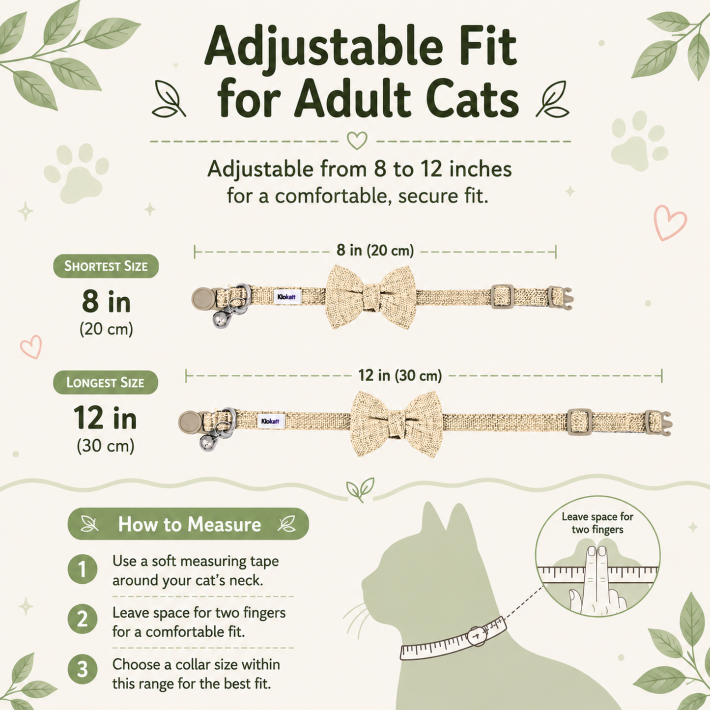 Tan Hemp Cotton Bowtie Cat Collar