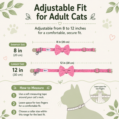 Pink Hemp Cotton Bowtie Cat Collar